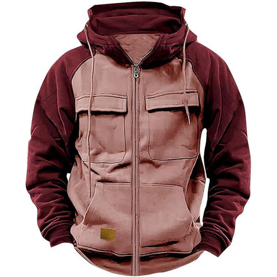 Herren Kapuzenjacke mit Cargo-Taschen und durchgehendem Reißverschluss Shop Nory