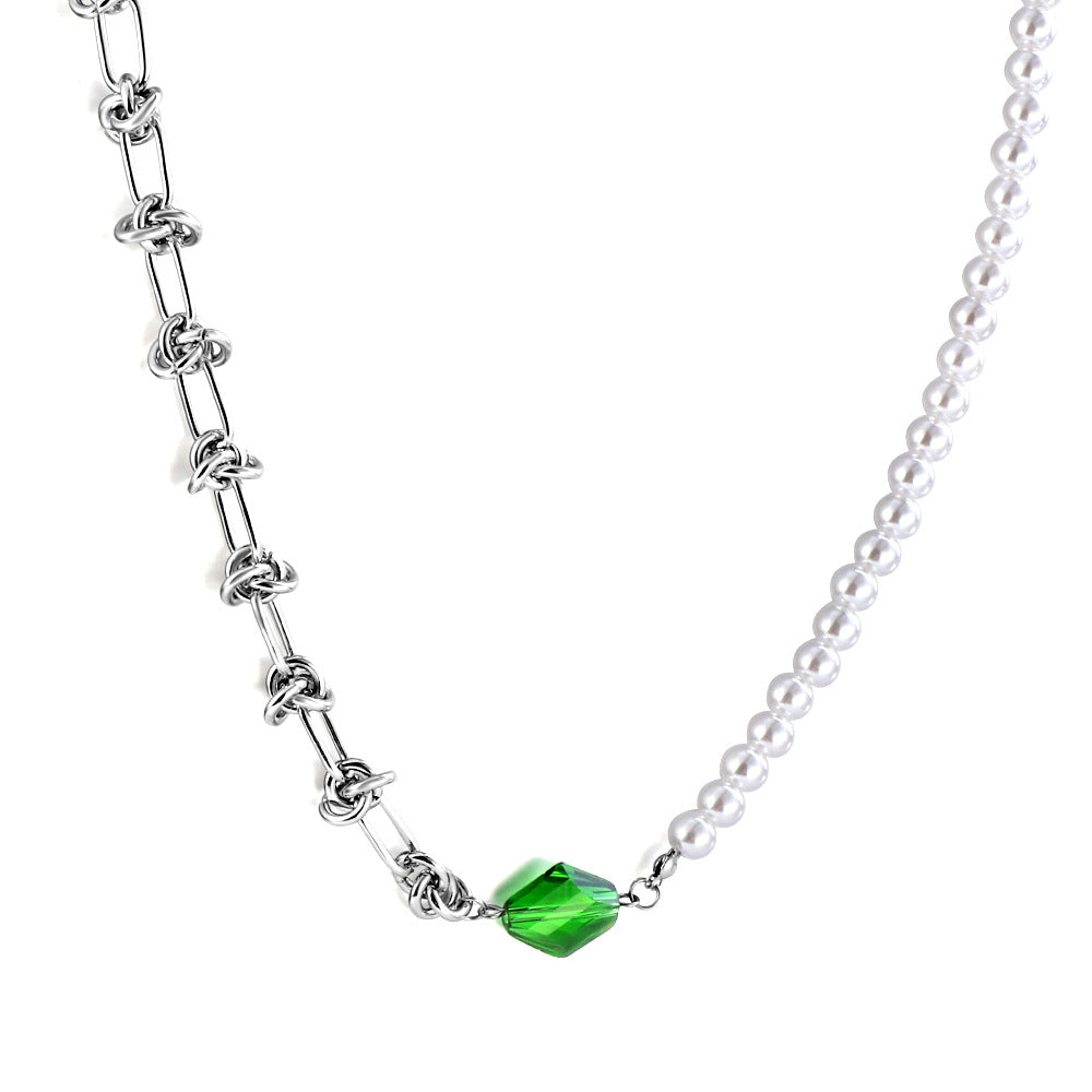 Damen Halskette mit stilvollem Kristallanhänger und hochwertiger Edelstahlstruktur Shop Nory