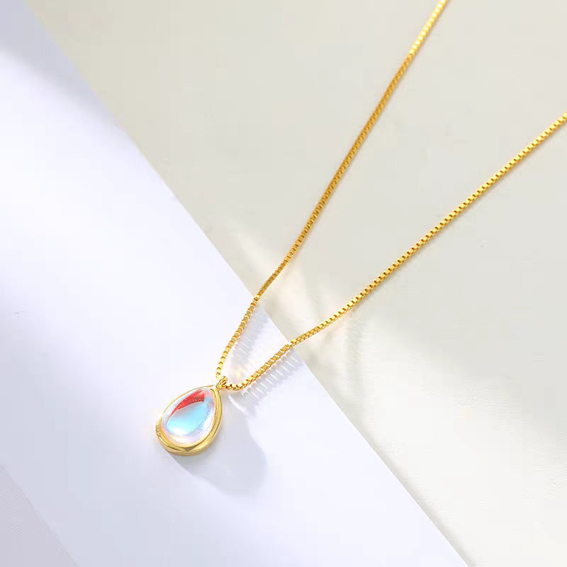Damen Tropfen Pendant Halskette mit vergoldeter Kette Shop Nory