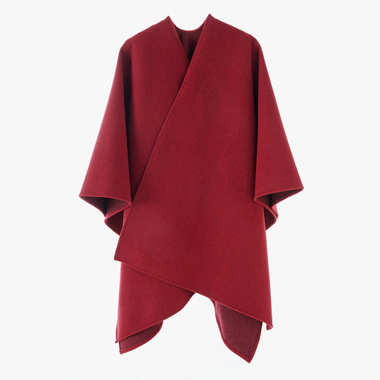 Damen Oversize-Capeponcho mit Wickeloptik und V-Ausschnitt Shop Nory