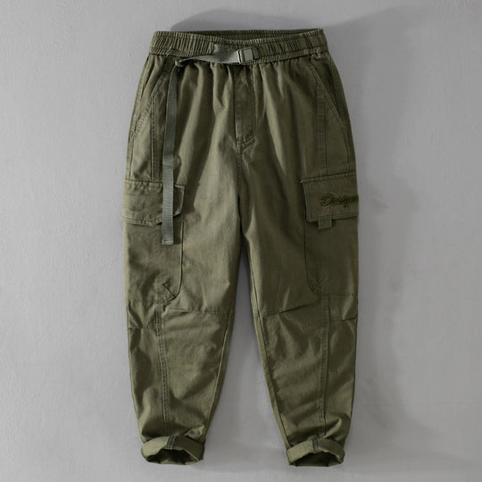 Herren Cargohose im Military-Look mit verstärkten Knien und elastischem Beinabschluss Shop Nory