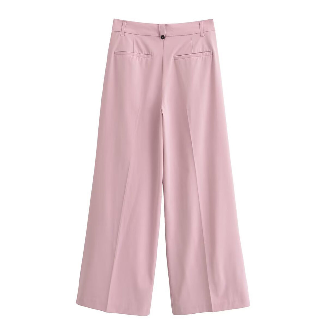 Damen Weite Bundfaltenhose im Palazzo‑Stil mit hoher Taille Shop Nory