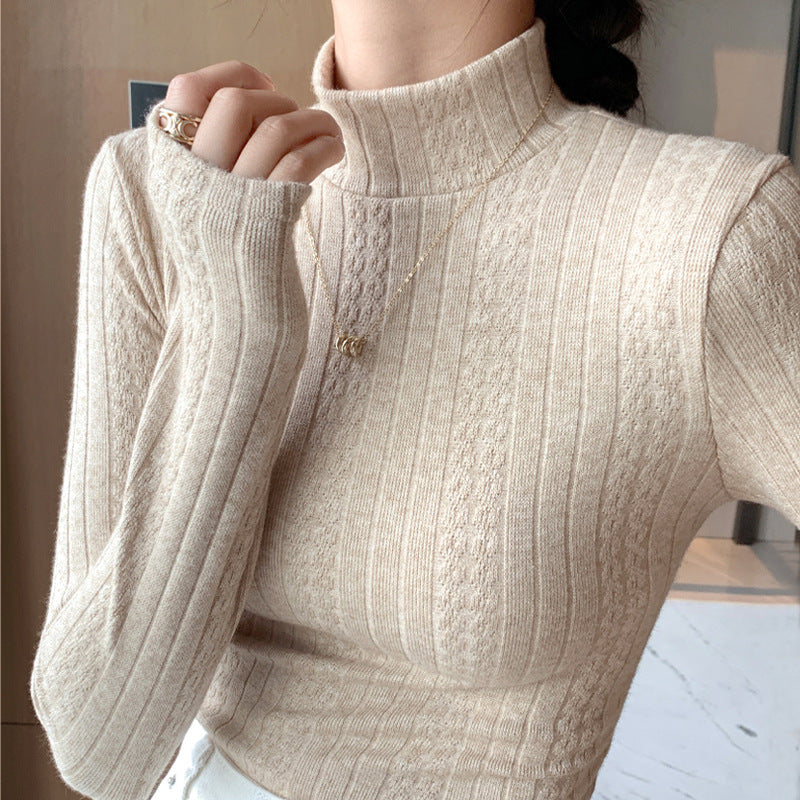 Damen Elegantes Langarm-Ripp-Oberteil Shop Nory