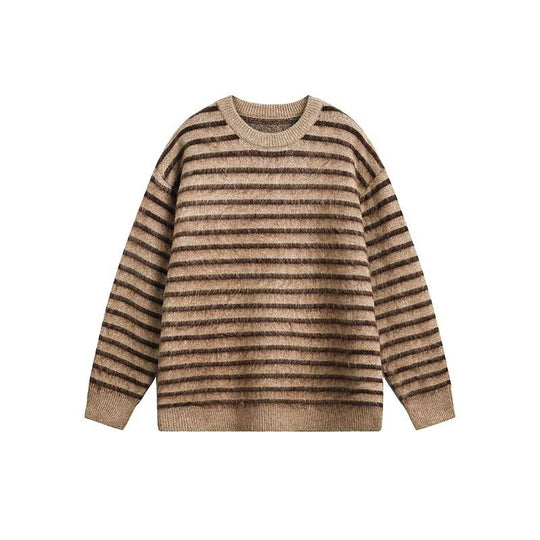 Damen Grobstrickpullover mit strukturiertem Streifenmuster Shop Nory