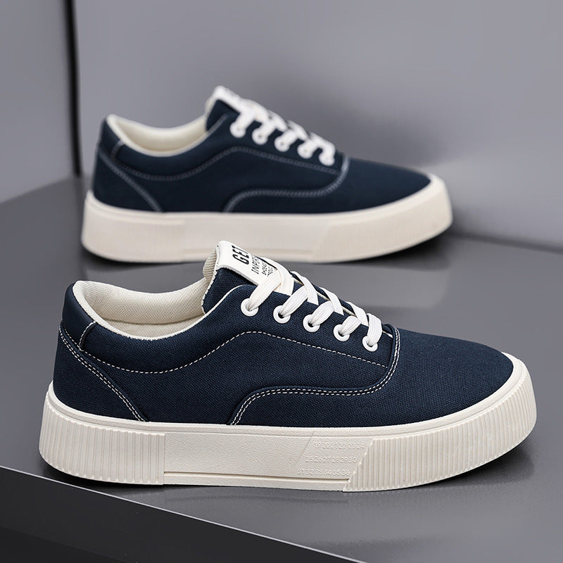 Unisex Leichter Canvas-Low-Top Sneaker mit dicker Plateau-Gummisohle Shopy Nory