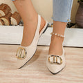 Damen Elegante Slingback-Ballerinas mit raffiniertem Schmuckdetail
