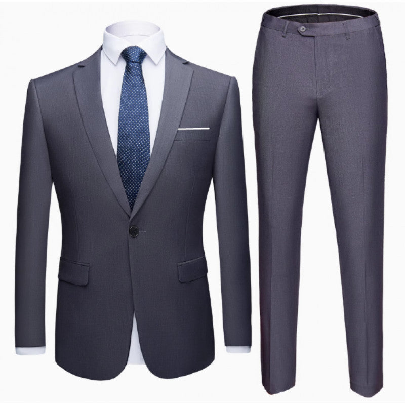 Herren Zweiteiliger Slim-Fit Anzug mit Ein-Knopf-Sakko und schmaler Anzughose Shop Nory