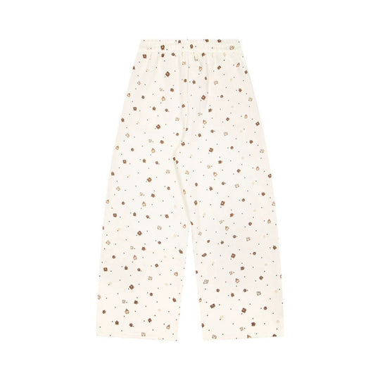Damen Weite Loungehose im Culotte‑Stil mit elastischem Komfortbund und süßem Bären‑Print Shop Nory