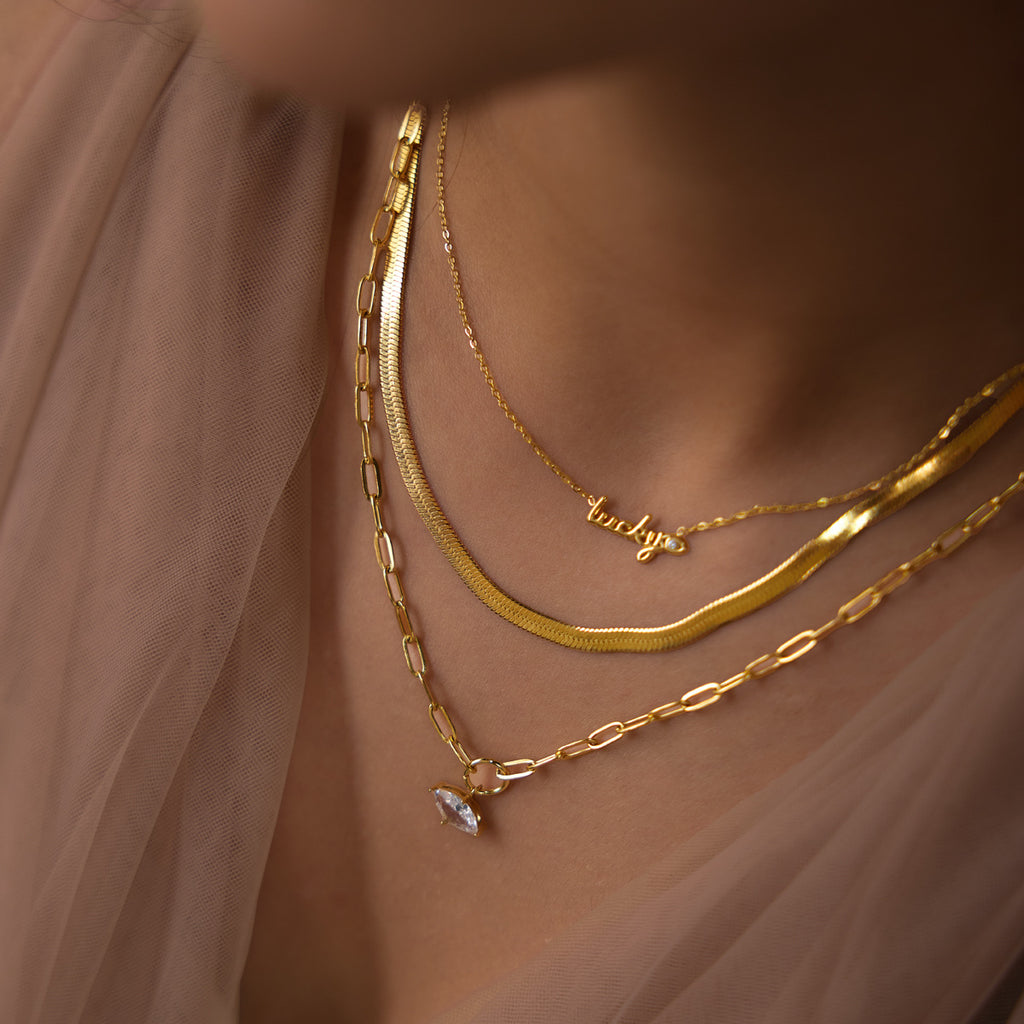 Damen Namenskette mit funkelndem Detail Shop Nory