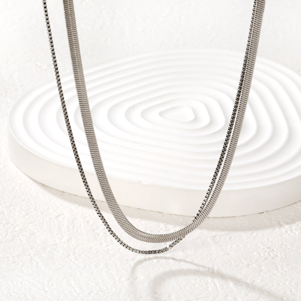 Damen elegante Halskette aus hochwertigem Edelstahl mit verstellbarer Länge Shop Nory