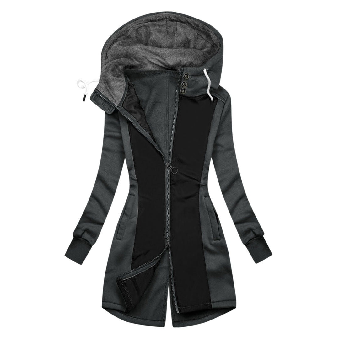 Damen sportliche Windbreaker-Jacke mit hohem Kragen und warmem Innenfutter Shopnory