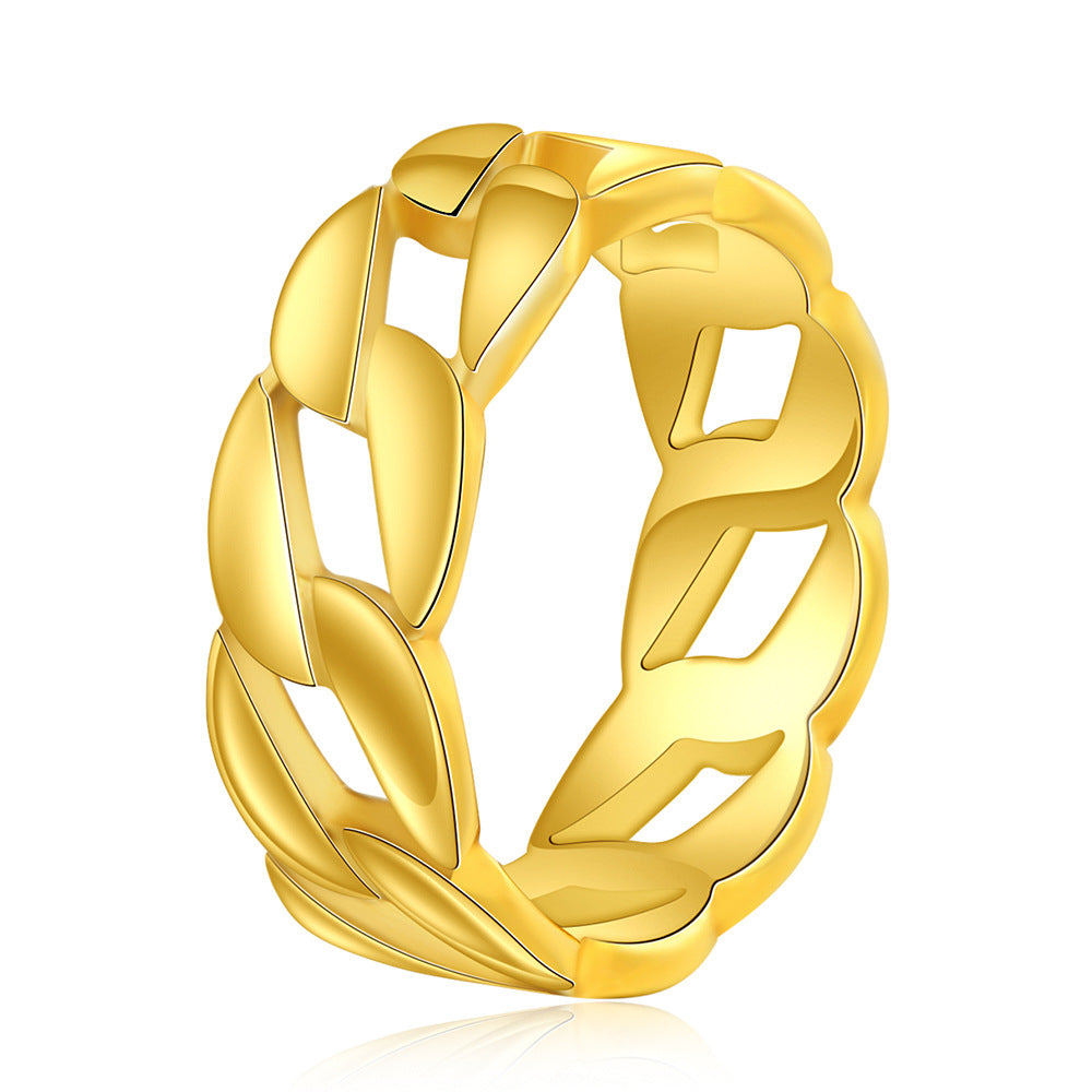 Damen Eleganter, geschwungener Edelstahlring Shop Nory
