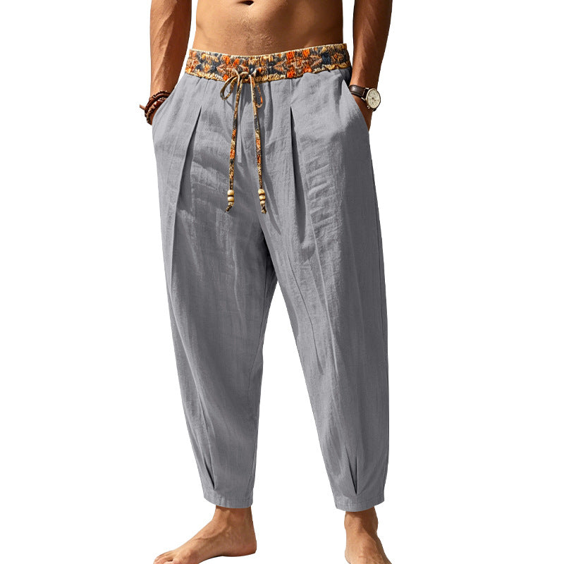 Herren Lässige Haremshose mit gemustertem Tunnelzugbund und tapered Knöchelabschluß Shop Nory
