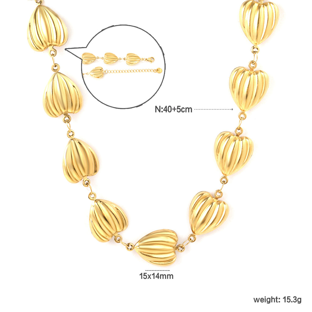 Damen Halskette mit herzförmigen Anhängern und verstellbarem Verschluss Shop Nory