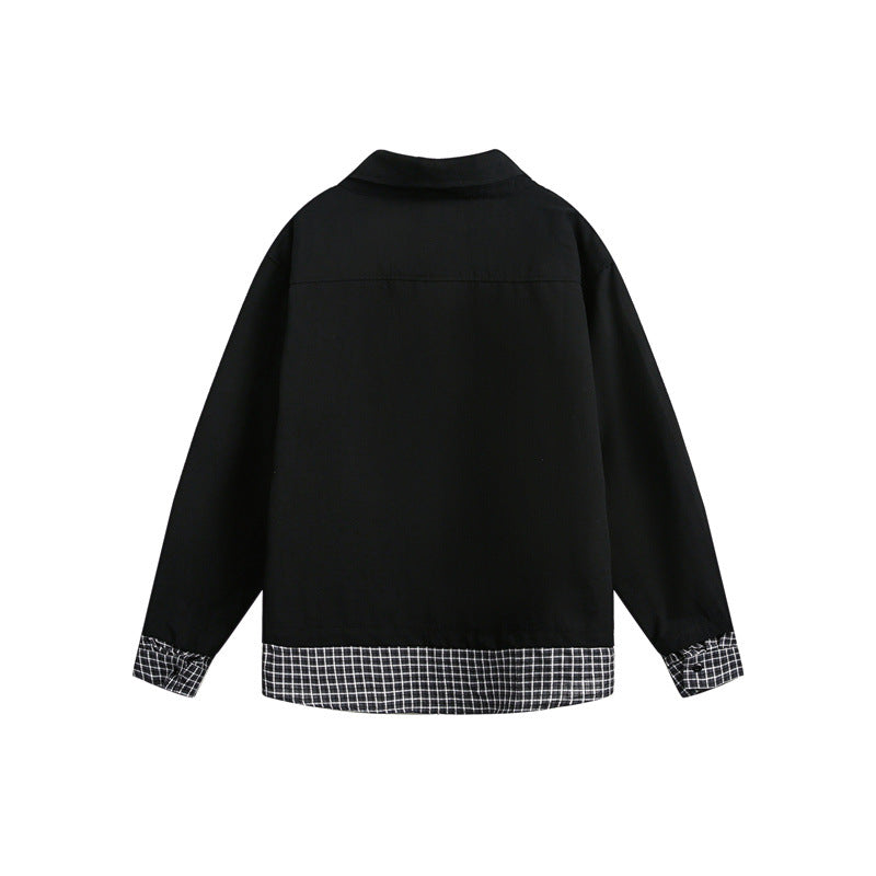 Herren Oversize-Polo im Lagenlook mit Karo-Hemdfutter und Hemdkragen Shop Nory