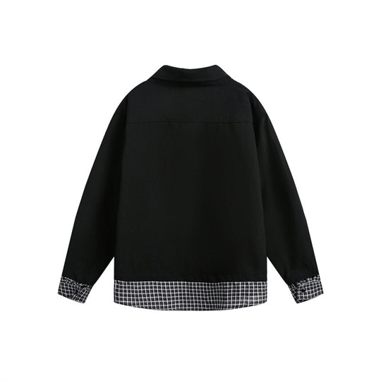 Herren Oversize-Polo im Lagenlook mit Karo-Hemdfutter und Hemdkragen Shop Nory