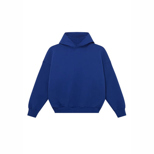 Unisex minimalistischer Kapuzenpullover ohne Kängurutasche mit überschnittener Schulter und geripptem Saum Shop Nory