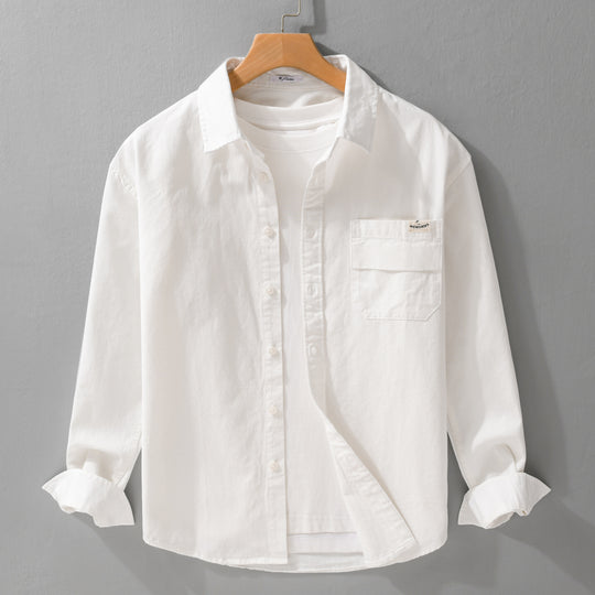Herren Leichtes Baumwoll-Overshirt mit Kentkragen, Brusttasche und Relaxed-Fit Shop Nory