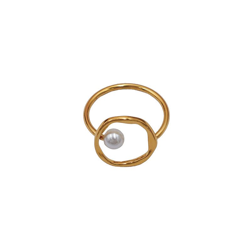 Damenring mit einzigartigem Design und Perle Shop Nory