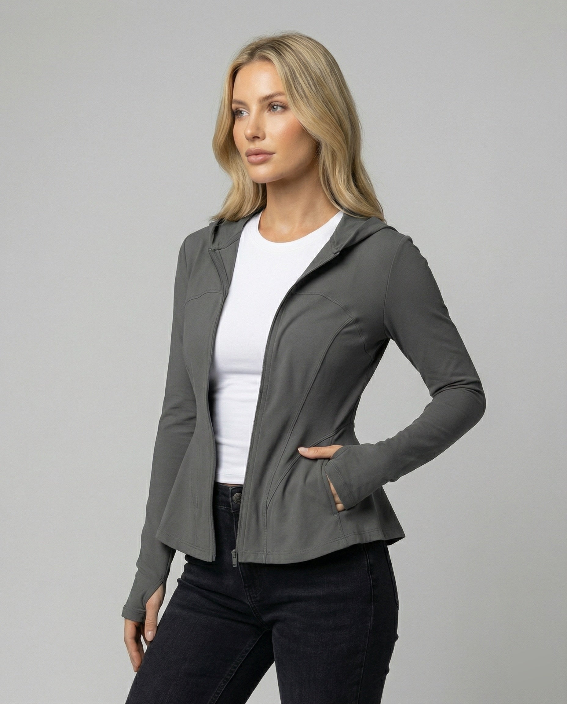 Leichte UV-Schutz Yoga Jacke Damen Slim Fit Kühlendes Material