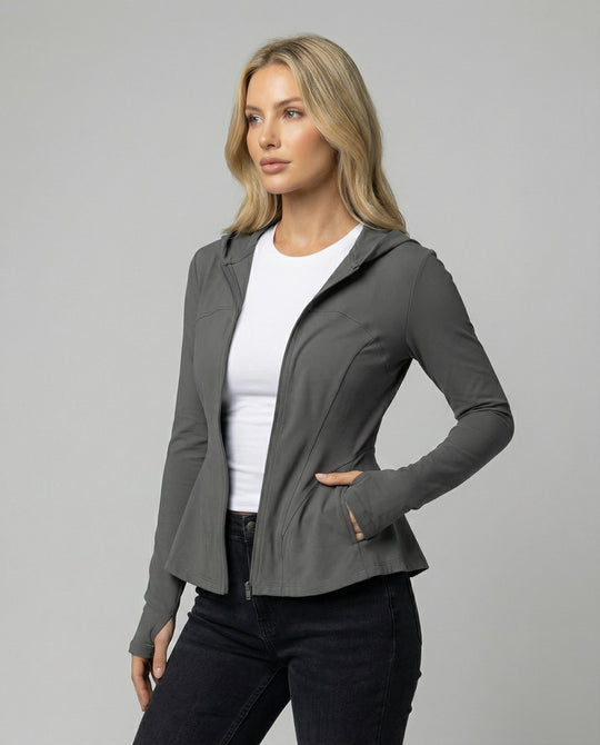 Leichte UV-Schutz Yoga Jacke Damen Slim Fit Kühlendes Material