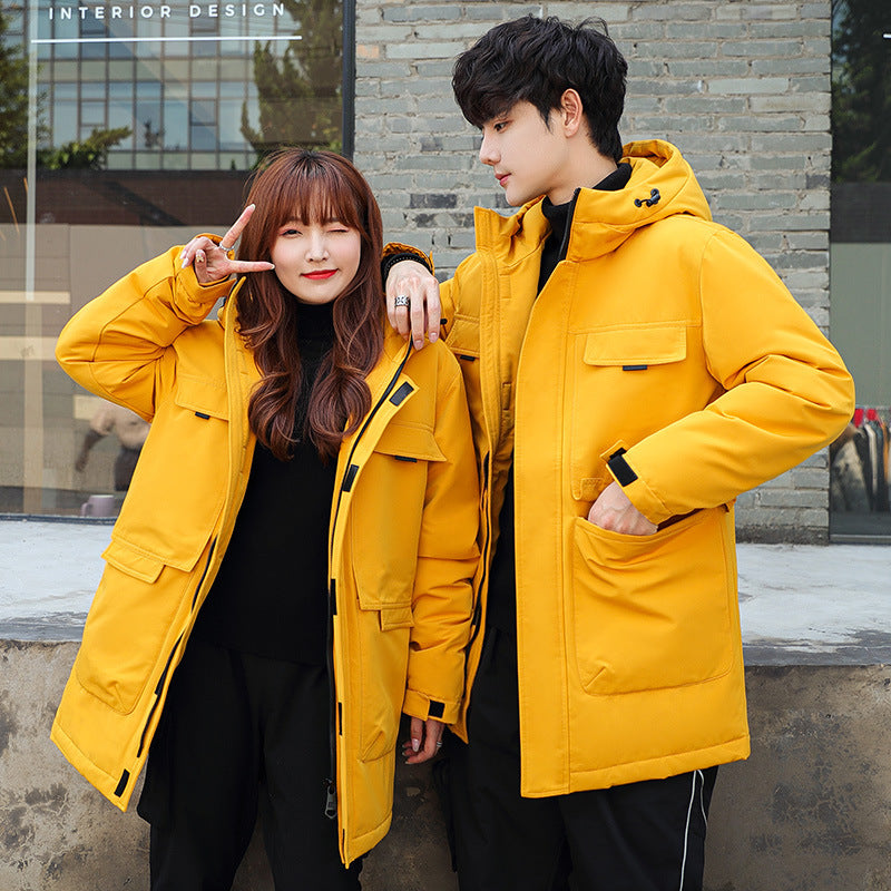 Unisex Gepolsterter langer Parka mit Kapuze Multifach-Taschen und winddichter Thermoisolierung Shop Nory