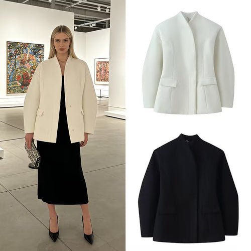Damen Bouclé-Kurzjacke mit kastiger Silhouette, verdeckter Druckknopfleiste und Pattentaschen Shop Nory
