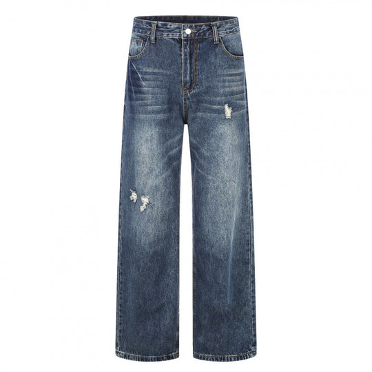 Damen Highwaist-Jeans im Wide-Leg-Schnitt mit Used- und Destroyed-Details Shop Nory