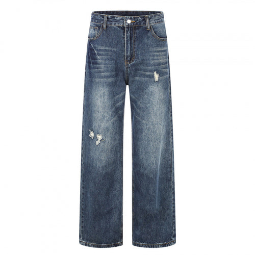 Damen Highwaist-Jeans im Wide-Leg-Schnitt mit Used- und Destroyed-Details Shop Nory