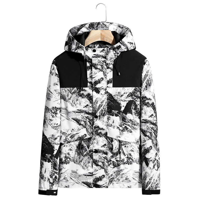 Herren Leichte wasserabweisende Kapuzen-Softshelljacke mit verdeckter Druckknopfleiste und Kordelzug Shop Nory
