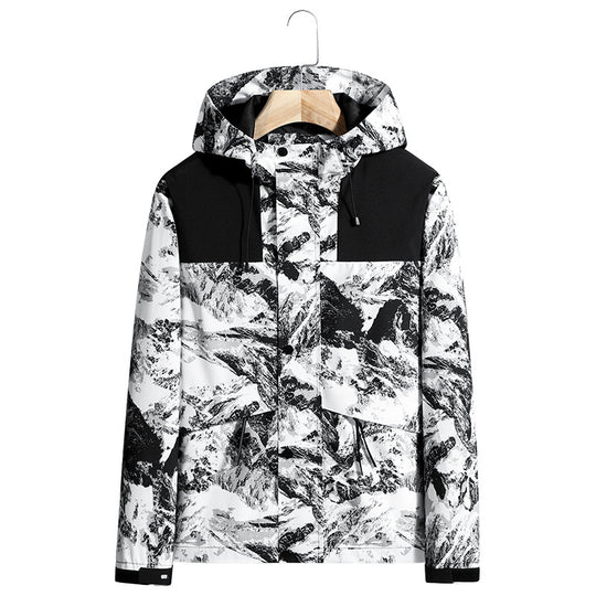 Herren Leichte wasserabweisende Kapuzen-Softshelljacke mit verdeckter Druckknopfleiste und Kordelzug Shop Nory
