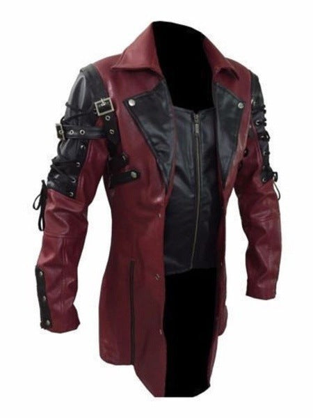 Herren Designer Bikerjacke mit asymmetrischem Reißverschluss