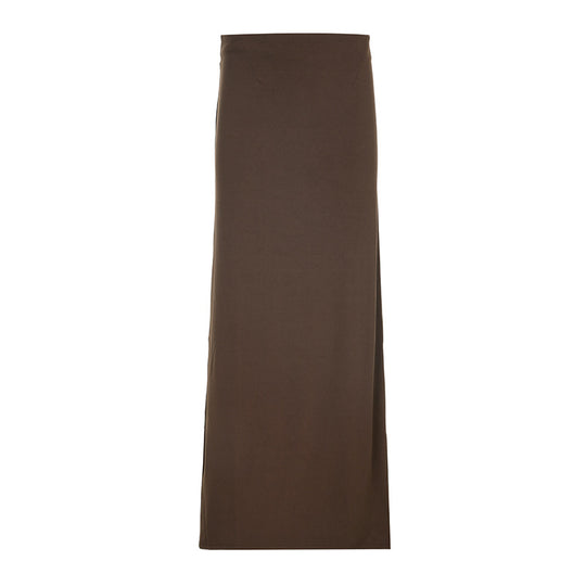 Damen nan taillierter Maxirock mit hohem Bund, geradem Fall und seitlichem Schlitz Shop Nory