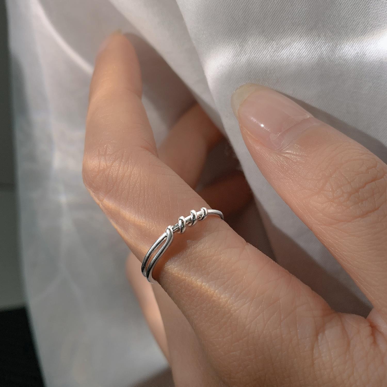 Damen Offener Ring mit kunstvollem Zopfmuster Shop Nory