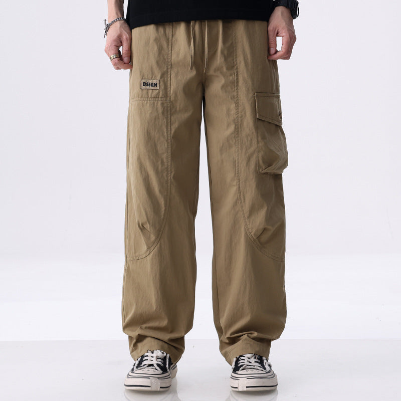 Herren Weite Utility-Cargohose aus Baumwollmix mit Kordelzugbund und aufgesetzten Klappentaschen Shop Nory