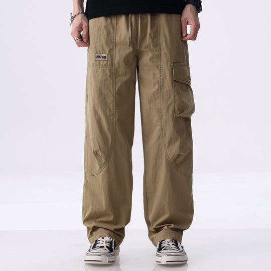 Herren Weite Utility-Cargohose aus Baumwollmix mit Kordelzugbund und aufgesetzten Klappentaschen Shop Nory