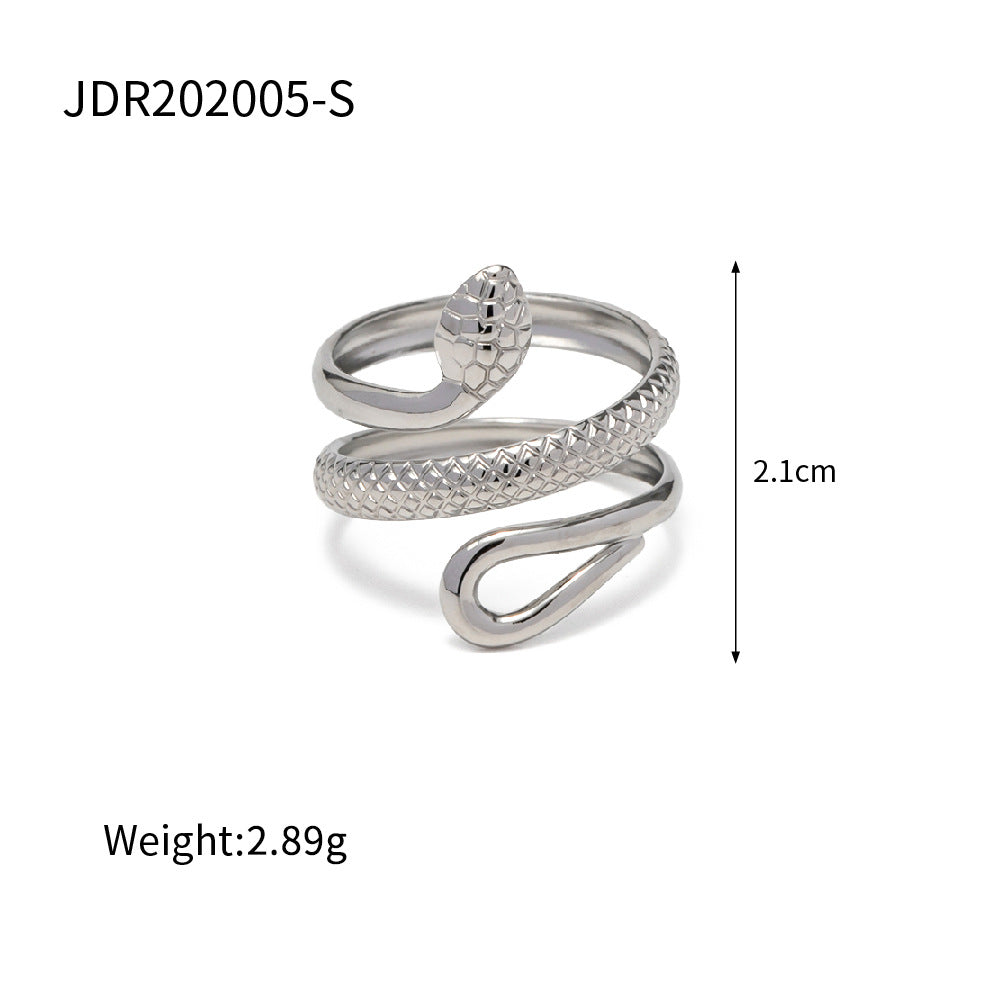 Damen Offener Ring mit modernem, geschwungenem Design und Zirkonia-Akzent Shop Nory