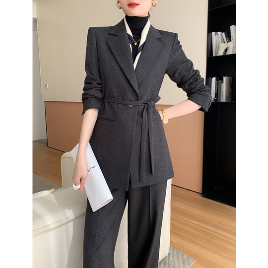 Damen Elegantes Blazer Set mit Taillengürtel Shop Nory