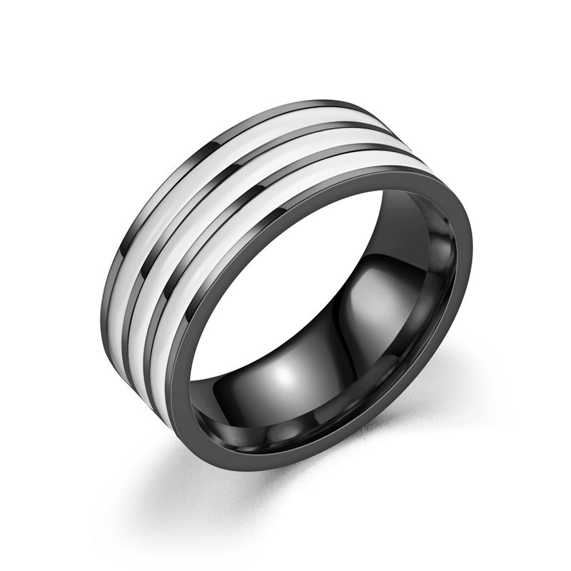 Herren Ring mit modernem Streifenmuster Shop Nory