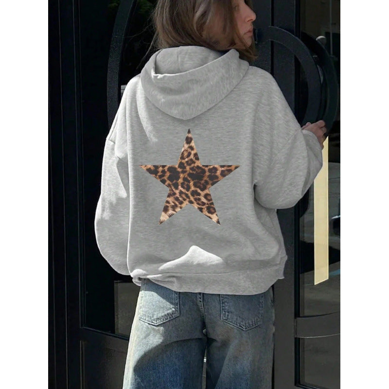 Damen Kapuzenpullover mit glitzerndem Sternmotiv