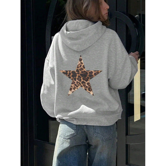 Damen Kapuzenpullover mit glitzerndem Sternmotiv
