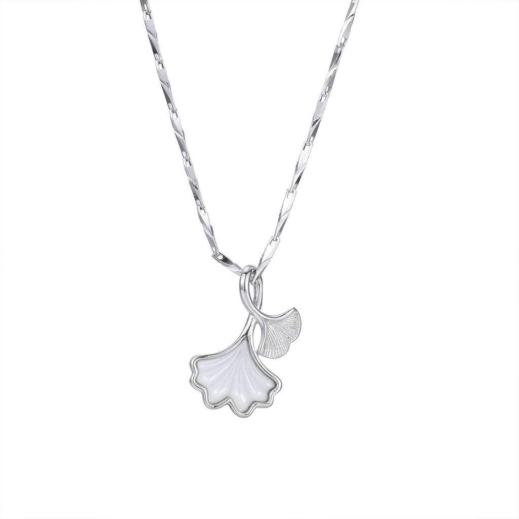Damen Halskette mit kunstvollem Ginkgo-Blatt-Anhänger Shop Nory