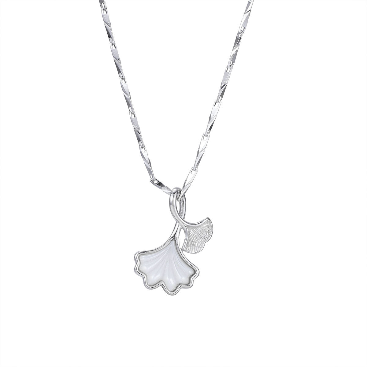 Damen Halskette mit kunstvollem Ginkgo-Blatt-Anhänger Shop Nory