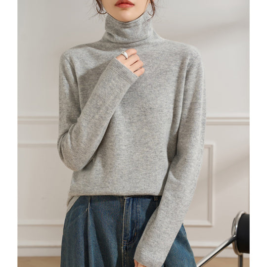Damen Leichter Kaschmir-Mix Rollkragenpullover mit feinem Soft-Finish und schmaler Silhouette Shop Nory