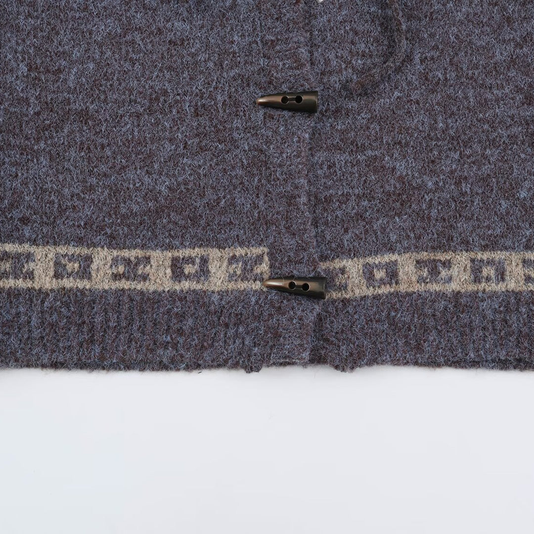 Damen Kapuzen-Strickjacke im Norwegerstil mit Knebelverschlüssen Shop Nory