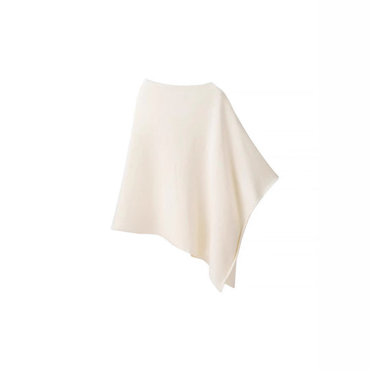 Damen Feiner Strickponcho mit asymmetrischem Saum und U‑Boot‑Ausschnitt Shop Nory