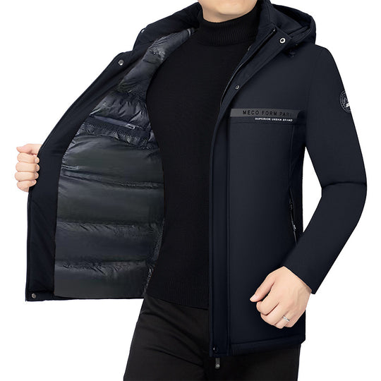 Herren Wattierte Stehkragenjacke mit wasserabweisender Oberfläche und Reißverschlusstaschen Shop Nory