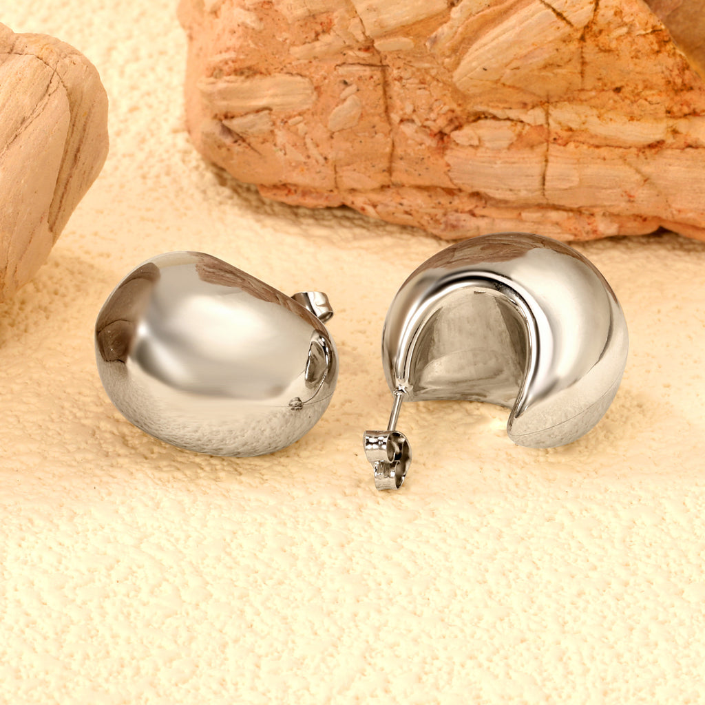Damen Elegante Creolen mit modernem, geschwungenem Design Shop Nory