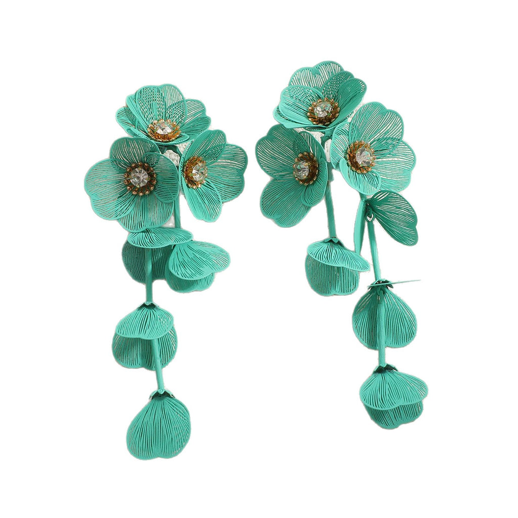Damen Ohrhänger mit kunstvollem Blumenmuster Shop Nory