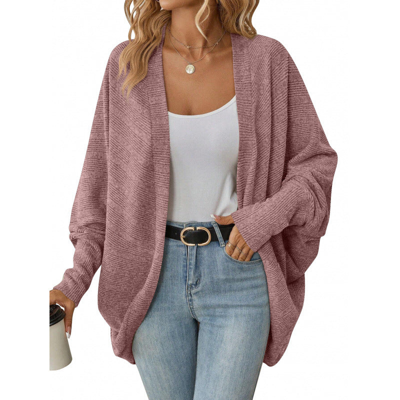 Damen lässige Strickjacke mit oversized Schnitt und lässigen Ärmeln